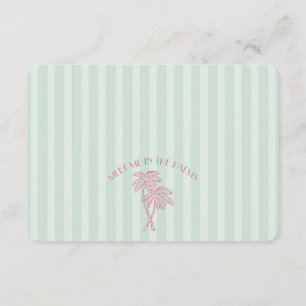 Groene Palm Springs Pastel Strand Register Insteek Informatiekaartje