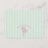 Groene Palm Springs Pastelkleurige Strand Deel Rec Informatiekaartje (Achterkant)