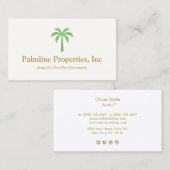 Groene Palm Tree Beach Front Vastgoed Contactkaartje (Voorkant / Achterkant)