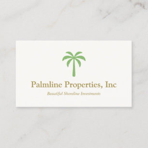 Groene Palm Tree Beach Front Vastgoed Contactkaartje