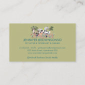 Groene Palm Tree Boerderij Dier Kat Hond Vogel Hui Visitekaartje (Achterkant)