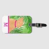 Groene Palm Tree Island Black Dog Bagagelabel (Voorkant (horizontaal))