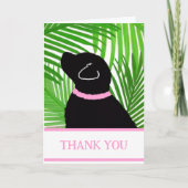 Groene Palm Tree Island Black Dog Dank u Kaarten (Voorkant)