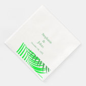 Groene Palm Tree Leaf Leaves Elegant Wedding Servet (Hoek)