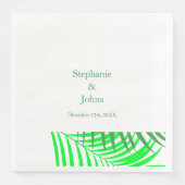 Groene Palm Tree Leaf Leaves Elegant Wedding Servet (Voorkant)