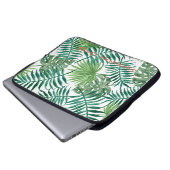 Groene palm Tropische Leaves trendy Laptop Sleeve (Voorkant onderkant)