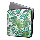 Groene palm Tropische Leaves trendy Laptop Sleeve (Voorkant Links)