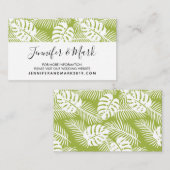 Groene palm verlaat regenwoud bruiloft website visitekaartje (Voorkant / Achterkant)