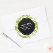 Groene palm verlaat regenwoud patroon bedrijf ronde sticker (Envelop)