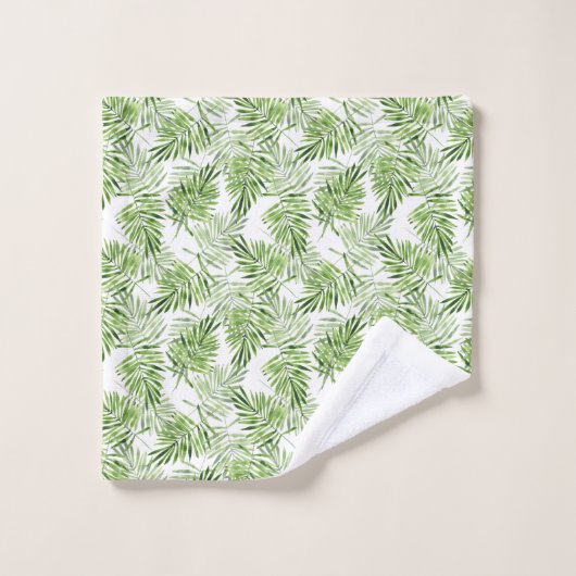 Groene palmbladeren bad handdoek (Wasdoekje)