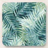 Groene palmbladeren bier onderzetter (Voorkant)