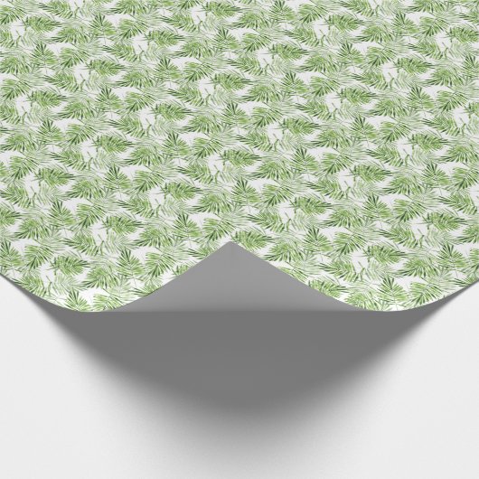 Groene palmbladeren cadeaupapier (Hoek)