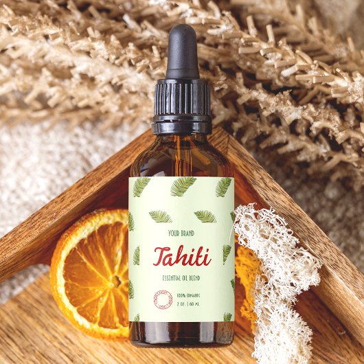 Groene palmbladeren Cosmetica Druppelflesetiket Etiket