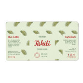 Groene palmbladeren Cosmetica Druppelflesetiket Etiket (Voorkant)