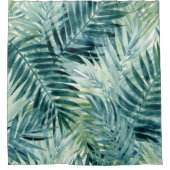 Groene palmbladeren douchegordijn (Voorkant)