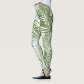 groene palmbladeren en -planten leggings (Links)
