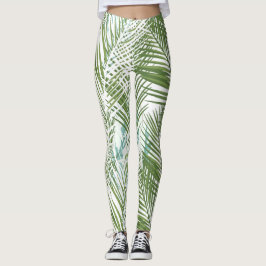 groene palmbladeren en -planten leggings