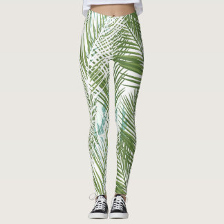 groene palmbladeren en -planten leggings