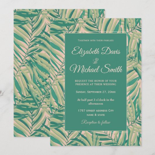 Groene Palmbladeren Esthetiek Kaart (Voorkant / Achterkant)