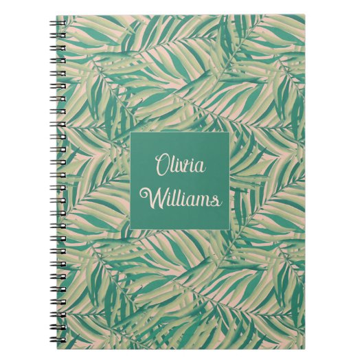 Groene Palmbladeren Esthetiek Notitieboek (Voorkant)