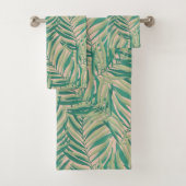 Groene palmbladeren esthetisch bad handdoek (Insitu)