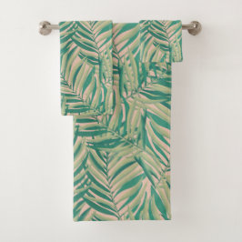 Groene palmbladeren esthetisch bad handdoek
