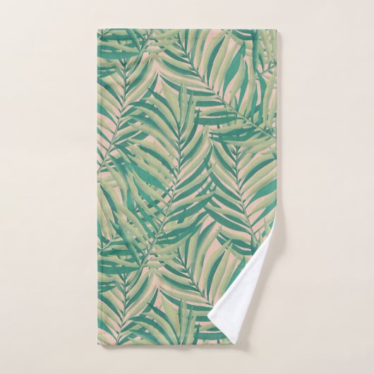 Groene palmbladeren esthetisch bad handdoek (Handdoek)