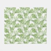 Groene palmbladeren fleece deken (Voorkant (Horizontaal))