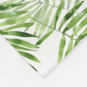 Groene palmbladeren fleece deken (Hoek)