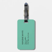 Groene palmbladeren gepersonaliseerd Bagagelabel (Achterkant verticaal)