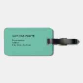 Groene palmbladeren gepersonaliseerd Bagagelabel (Achterkant horizontaal)