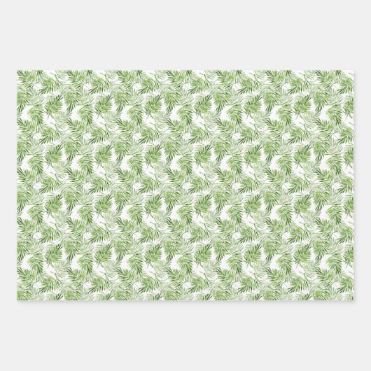 Groene palmbladeren inpakpapier vel (Voorkant)