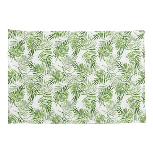 Groene palmbladeren kussensloop (Achterkant-Rechts)