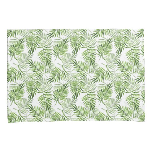 Groene palmbladeren kussensloop (Voorkant-Rechts)