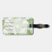 Groene palmbladeren | Monogram Bagagelabel (Achterkant horizontaal)