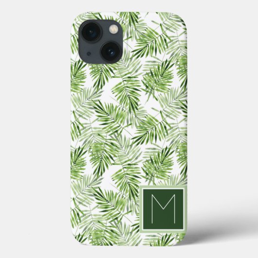 Groene palmbladeren | Monogram Case-Mate iPhone Case (Achterkant)