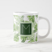 Groene palmbladeren | Monogram Grote Koffiekop (Rechts)
