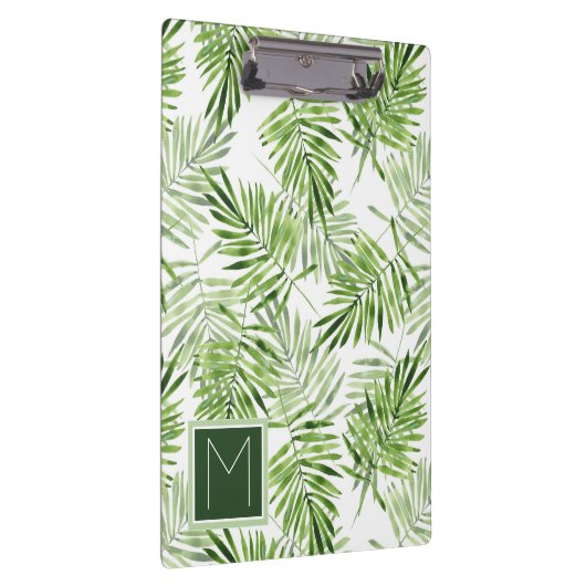 Groene palmbladeren | Monogram Klembord (Rechts)