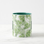 Groene palmbladeren | Monogram Mok (Midden)