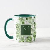 Groene palmbladeren | Monogram Mok (Links)