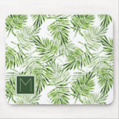 Groene palmbladeren | Monogram Muismat (Voorkant)