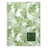 Groene palmbladeren | Monogram Notitieboek (Voorkant)