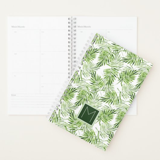 Groene palmbladeren | Monogram Planner (Display)