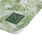 Groene palmbladeren | Monogram Snijplank (Hoek)