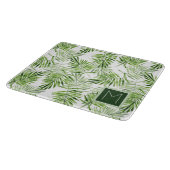 Groene palmbladeren | Monogram Snijplank (Hoek)