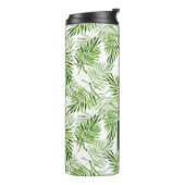 Groene palmbladeren | Monogram Thermosbeker (Gedraaid links)