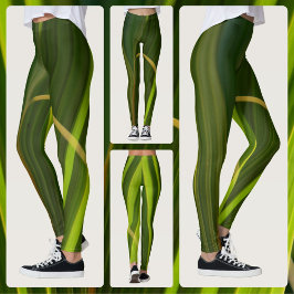Groene palmbladeren Natuurlijk Tropisch Abstract Leggings