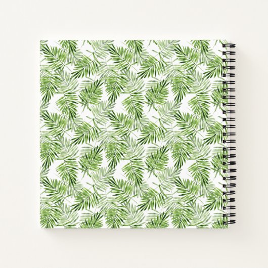 Groene palmbladeren notitieboek (Achterkant)