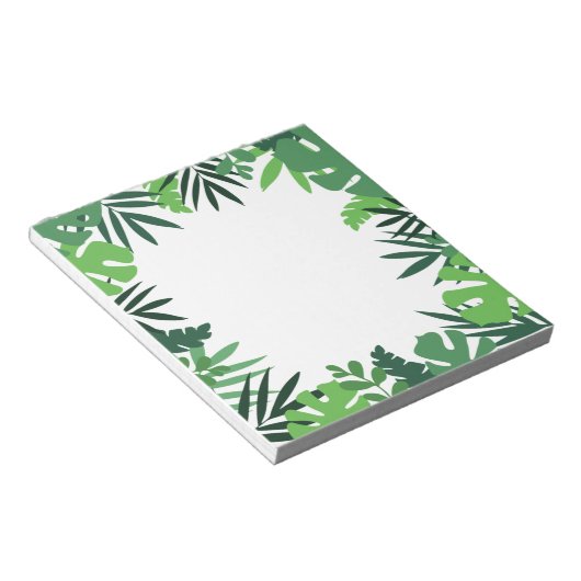 Groene palmbladeren, oerwoud groen bladgroen notitieblok (Schuin)