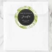 Groene palmbladeren Oerwoud patroonkeuken bakken Ronde Sticker (Tas)